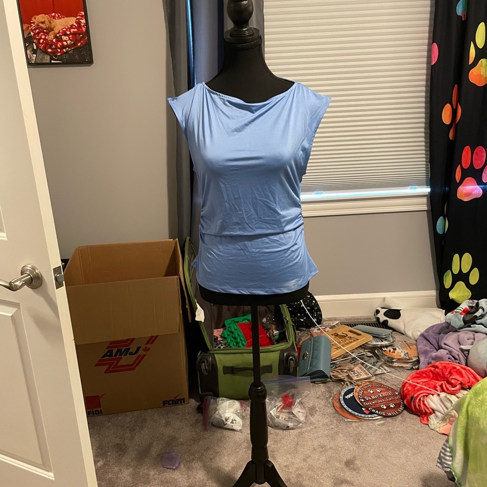 H&M Fitted Blue Sleeveless Blouse